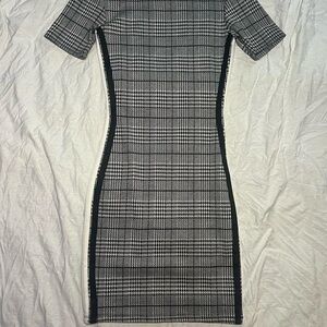 H&M Black and White Checkered Mini Dress